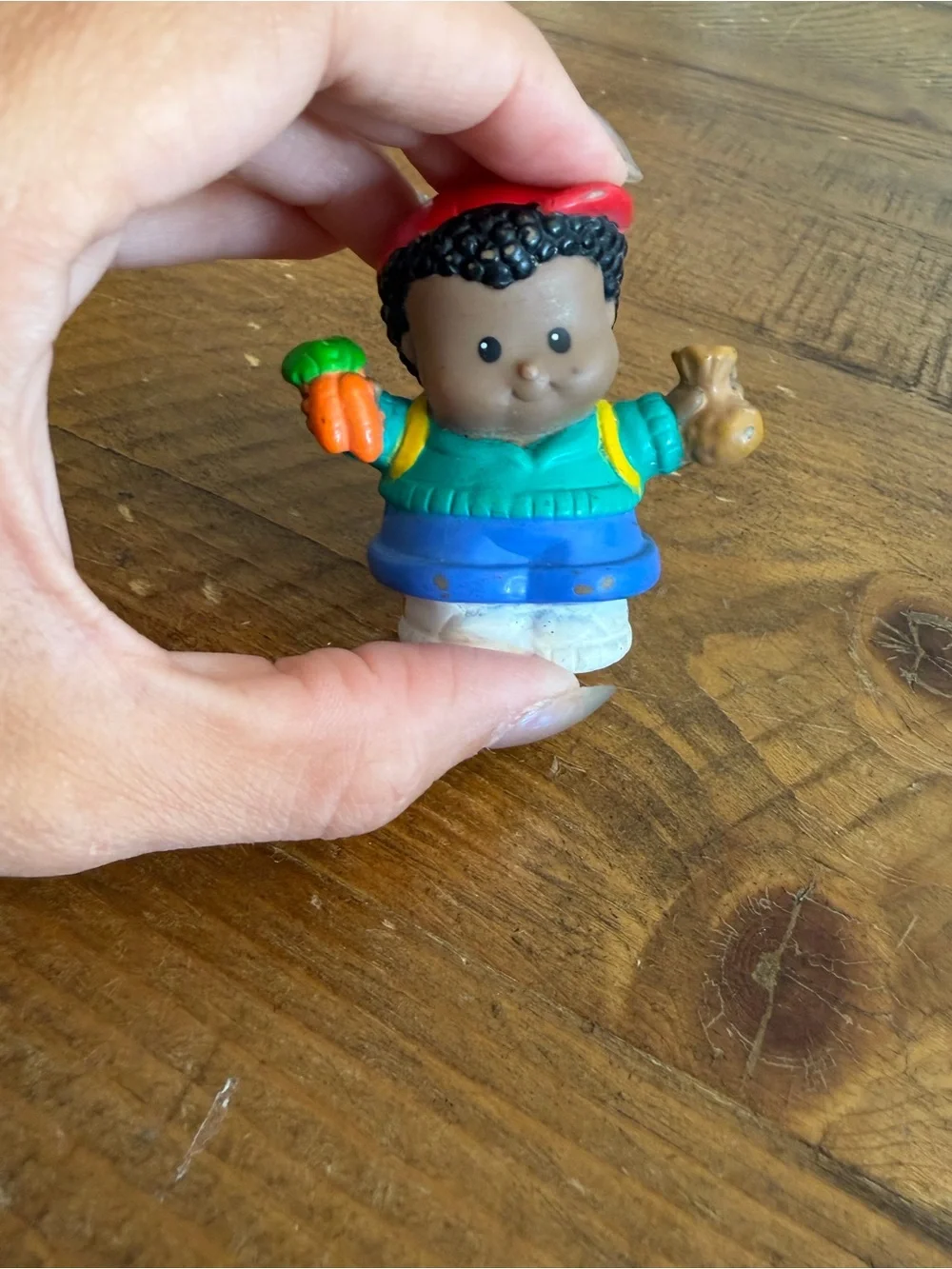 Fisher Price Little People Michael with carrots  as is